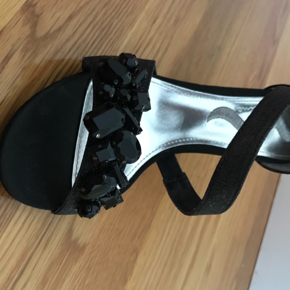 Sz 7 Nina Valenda black baby glitter dress shoes - Picture 2 of 3